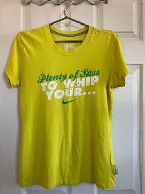 Nike Yellow Graphic 'Plenty of Sass' Short Sleeve Tee